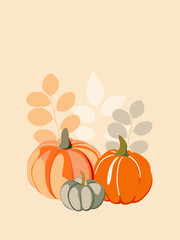 Vertical Thanksgiving and Halloween Pumpkins Arrangement