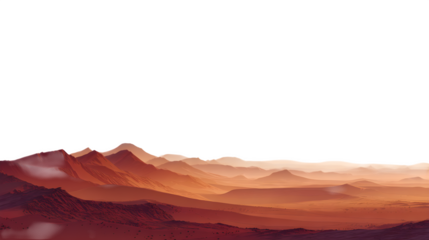 Desert mountain range, isolated on transparent background
