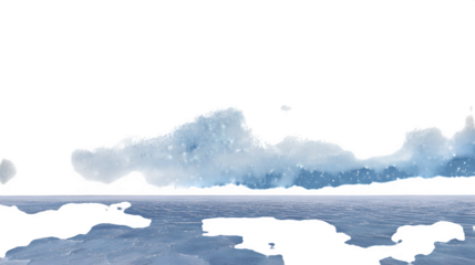 Cosmic wave over icy landscape, isolated on transparent background
