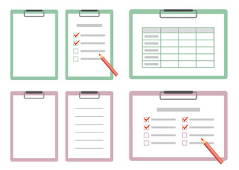 色々なタイプの、バインダーのセット。余白を有効にお使いください。