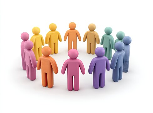 Colorful figures in a circle
