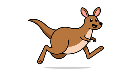 Cartoon kangaroo running fast illustration
