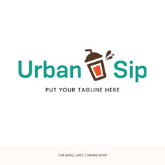 Urban Sip - Vector Logo for Café or Drinks Shop