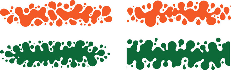 Abstract Liquid Blob Border Set – Colorful Drip, Splatter, Fluid Shape, Modern Seamless Pattern, Vector Clipart