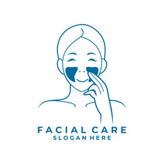 Women care logo design vector. Skin care beauty logo design template
