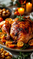 Roast chicken with oranges and rosemary