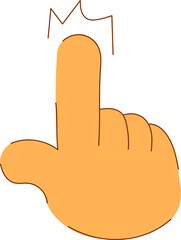 Cartoon hand with index finger pointing upward, indicating a click or selection.