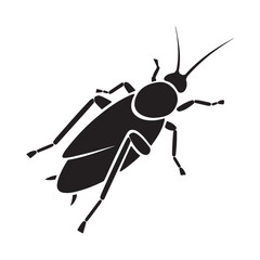 Minimalist Silhouette Cockroach Vector with Bold Urban Contrast in Monochrome Design. 