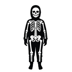 Child skeleton costume icon black white