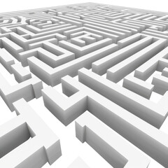 Abstract labyrinth challenges viewers to find a solution in a complex maze design