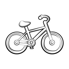 Bicycle Outline Vector Icon &ndash; Minimal Cycling Silhouette for Sports, Outdoor Activity, and Eco Transport Design