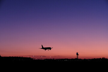 Landeanflug am Abend