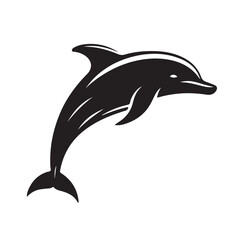 Obraz premium Dolphin Silhouettes of a white background 