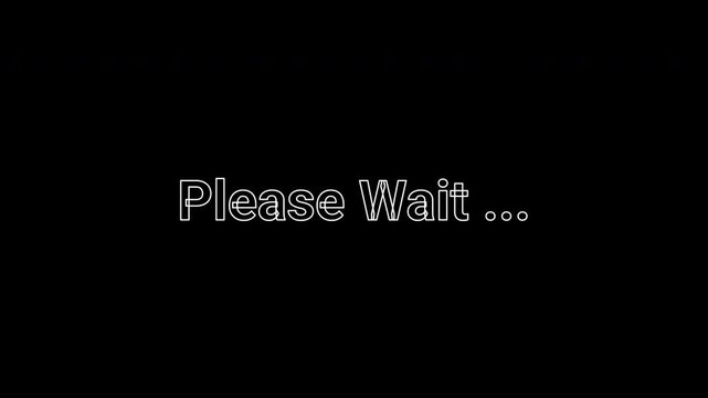 Animated Please Wait text in elegant stroke style, ideal for loading screens, motion design, smooth outline lettering animation.