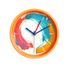 Colorful artistic clock with paint strokes showing the time