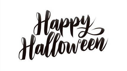 Fototapeta premium Happy Halloween: A cheerful and artistic Happy Halloween typography, perfect for festive greetings and designs. 