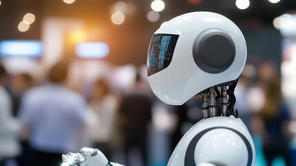 Robot with Digital Display at a Conference