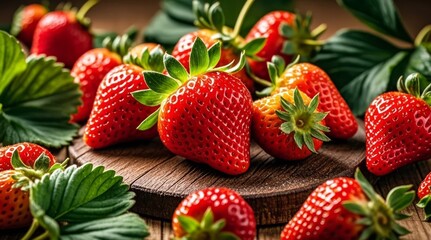 Start of Summer (Lixia): Fresh Strawberries at a Pick-Your-Own Farm, Healthy Food Background