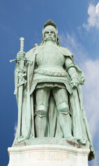 BUDAPEST, HUNGARY - SEPTEMBER 22, 2012: The John Hunyadi statue as a part of The Millennium...
