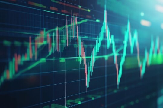 Market analysis displayed on a digital trading chart in a financial setting