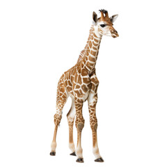 Obraz premium Adorable baby giraffe standing tall in studio shot