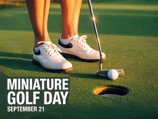 Celebrating miniature golf day with a putt into the hole on september 21st