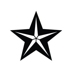 Black star symbol white graphic