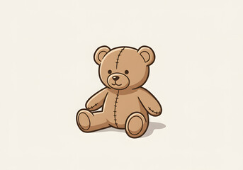 Fototapeta premium Cute cartoon teddy bear illustration on transparent background