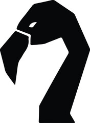 Illustrator Vector Flamingo head elegant simple geometric silhouette
