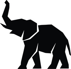 Illustrator Vector Geometric elephant african animal logo design silhouette