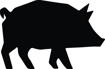 Illustrator Vector Hog domestic animal farm livestock silhouette