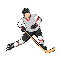 Fototapeta premium Hockey player icon hand draw ai generated