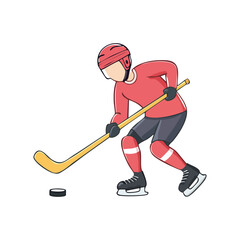 Fototapeta premium Hockey player icon hand draw ai generated