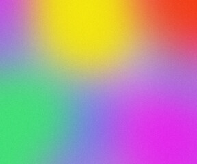 Bright yellow pink green purple blurred spray gradient with grainy abstract retro vibe. Shiny glowing backdrop design with colorful dreamy blend.