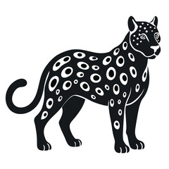 Majestic leopard illustration with vibrant color palette