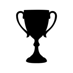 A silhouette of a trophy cup for achievement and success concept