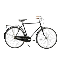 Fototapeta premium Classic black bicycle with silver wheels on a clean black studio background