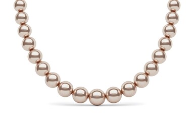Obraz premium Rose gold pearl necklace isolated on white background