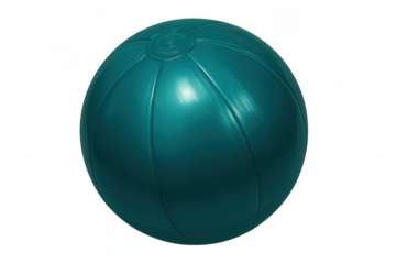 Rotating teal fitness ball isolated on transparent background, perfect for gym, yoga, pilates, and physical therapy visuals