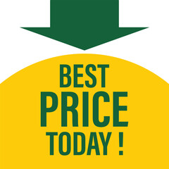 Best Price Today Sale Tag. Vector Template with Bold Colors for Retail Ads, Online Shop Promotions, and Flash Sales. Best Price Today Promotional Badge, Eye-Catching Tag Vector for Digital Marketing