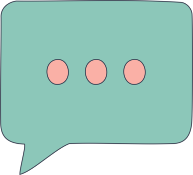 Hand-Drawn Speech Bubble with Ellipsis Dots: Online Communication & Typing Icon isolated on png, transparent background