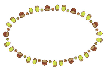 シンプルでかわいいどんぐりの楕円形フレーム