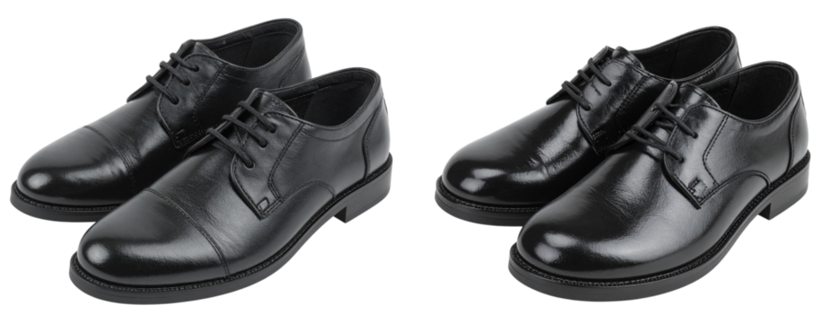  Classic Black Leather Children’s Shoes for School and Events, isolated on transparent background PNG