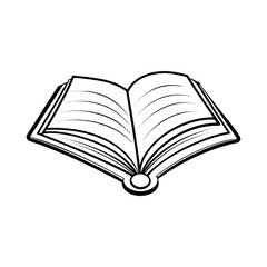 Open Book Outline Vector Icon &ndash; Minimal Education and Reading Line Art for Study, School, and Knowledge Illustration