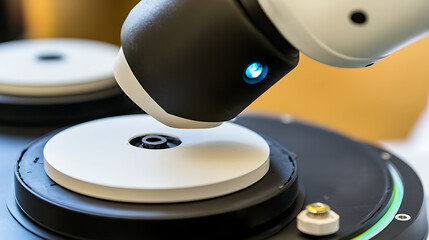 Robotic Arm Interacting with Disc on Rotational Platform