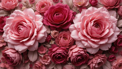 Naklejka premium Pink Rose Bouquet A Romantic Floral Arrangement for Special Occasions