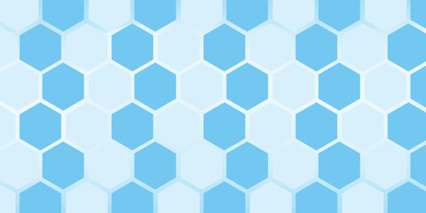 Abstract blue and white hexagon background. Futuristic digital hi-technology banner. Healthcare background. Vector