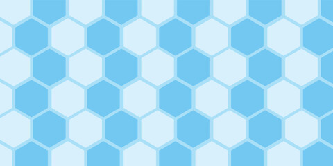 Abstract blue and white hexagon background. Futuristic digital hi-technology banner. Healthcare background. Vector