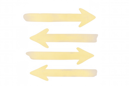 Yellow directional arrows spreading across transparent surface, showcasing minimalist design with clean lines and pastel color palette - Powered by Adobe