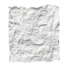 Crumpled Glued Paper Texture on White Background - Textured Surface Design